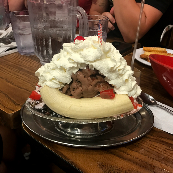 a small ice cream sundae - they do come bigger