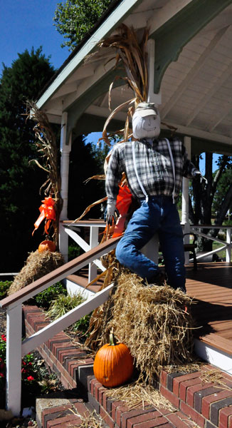 porch upside down scarecrow