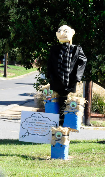 Davy Gru and crew scarecrow