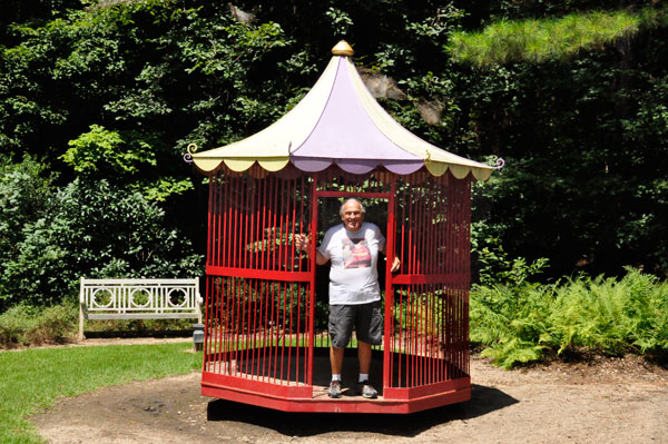 Lee Duquette rides inside The Aviary