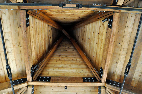 inside the pointed roof