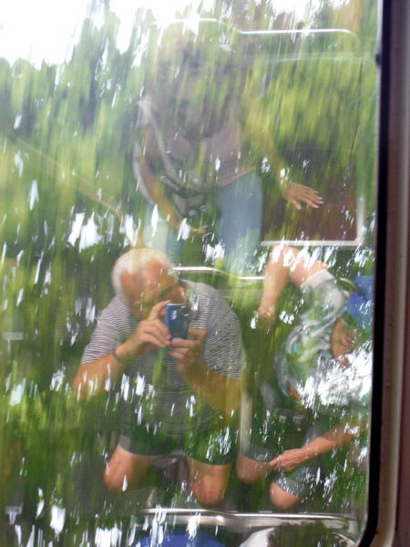 aiming the camera upwards towards the big windows