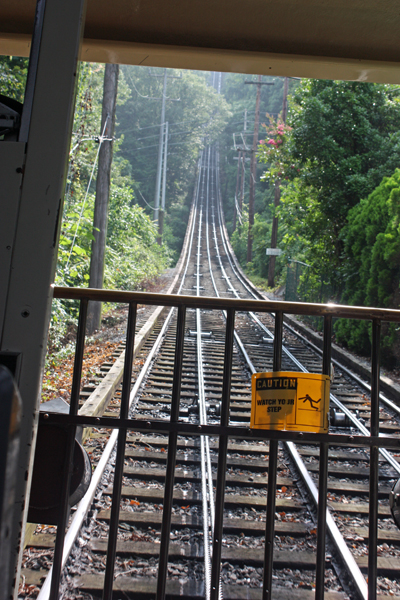 looking up the incline