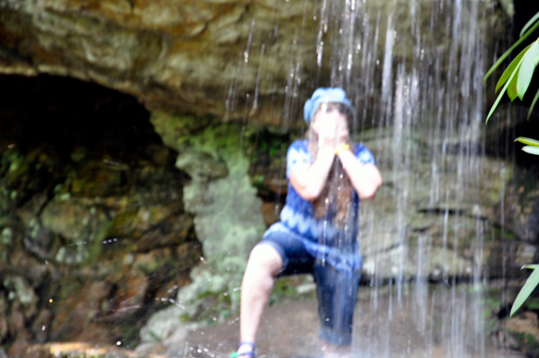 Karen Duquette enjoys Window Falls