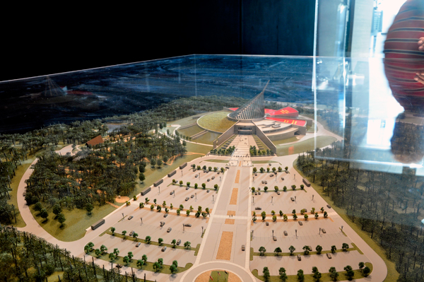 A model of the National Museum of the Marine Corps 