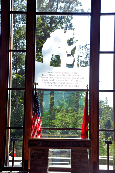 the etching on the window