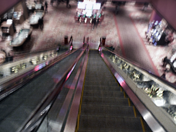 A 5-story steep escalator