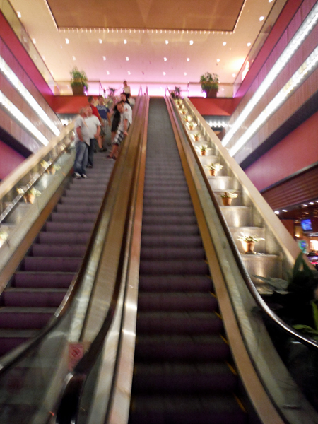 A 5-story steep escalator