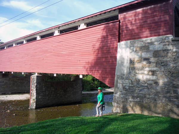 Karen Duquette at Wehr's Covered Bridge