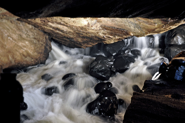 raging water inside the Noisy Cave