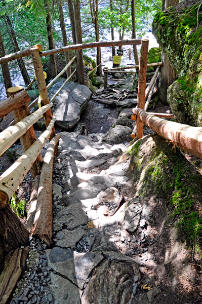 a rocky down trail