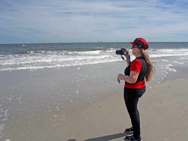 Karen Duquette on the beach