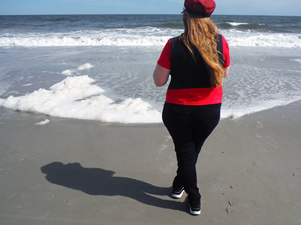 Karen Duquette on the beach