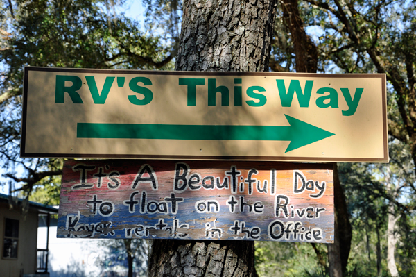 A sign by the office.