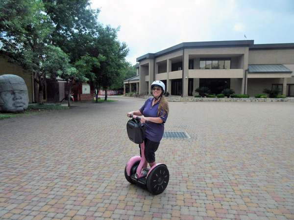 Karen enjoying the Segway