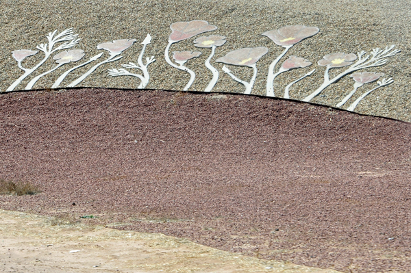 flower art on a hill