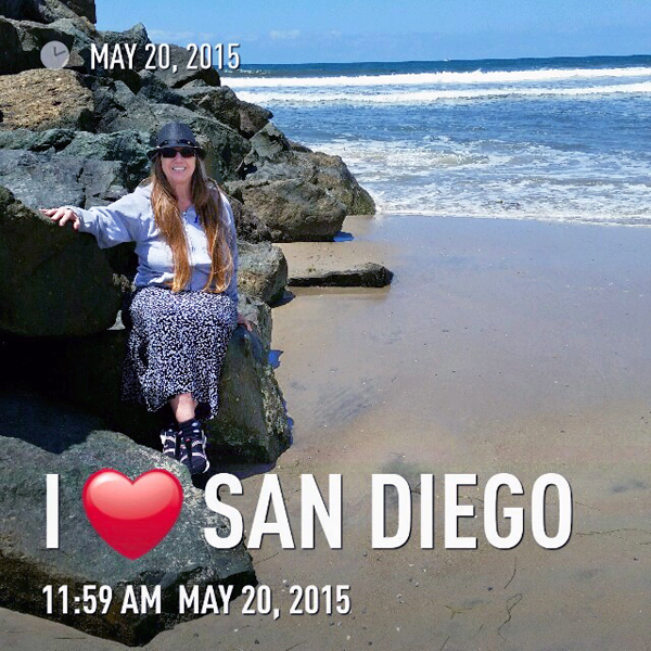 Karen Duquette on the beach