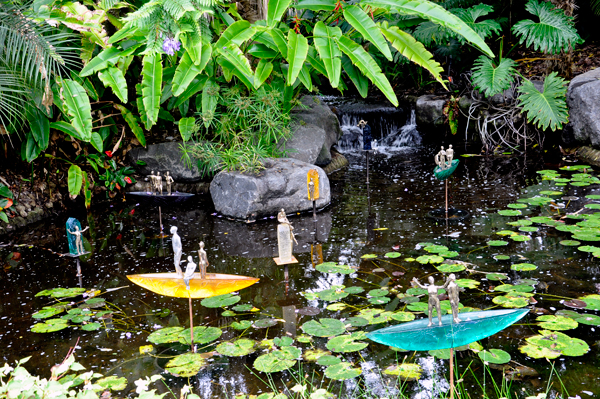 figurines in the rainforest