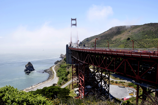 Golden Gate Bridge and fog