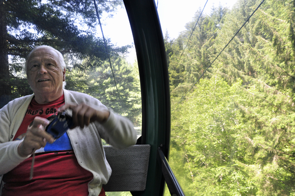 Lee Duquette in the sky tram