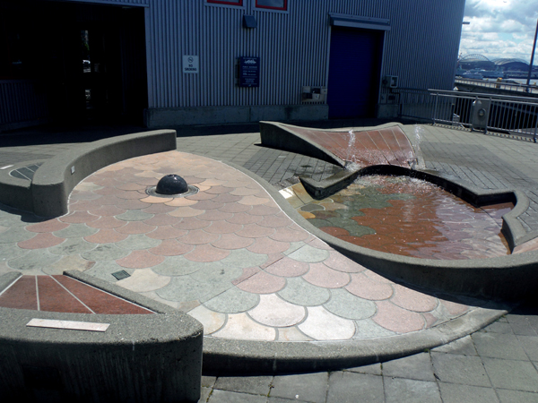 A small pond shaped like a fish at Bell Harbor Marina