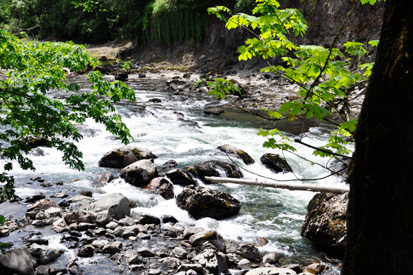 The narrow, but raging river