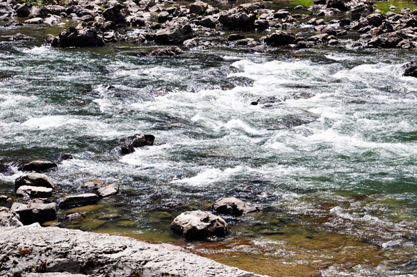 The narrow, but raging river