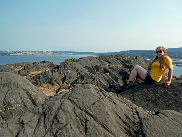 Karen Duquette on the boulders