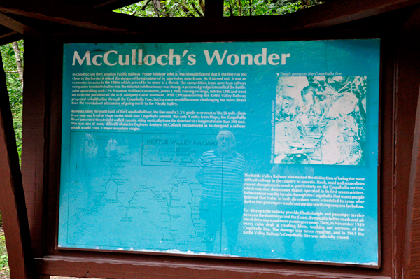 sign about building the railway and tunnels