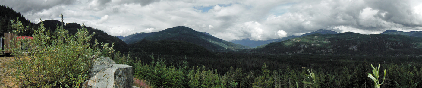 panorama of scenery at Whsitler's RV Park