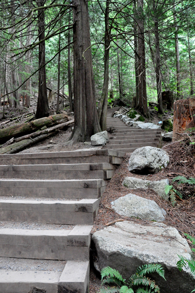 Stairs and a short trail