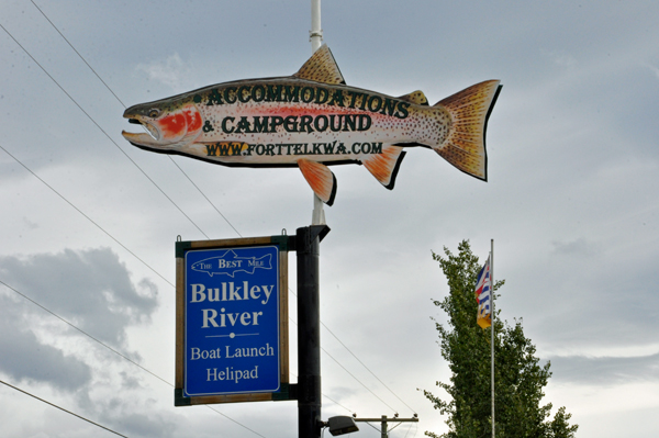 Big fish sign at Fort Telkwa