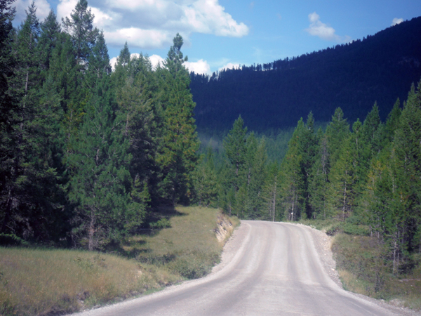 the road to Lussier Hot Springs