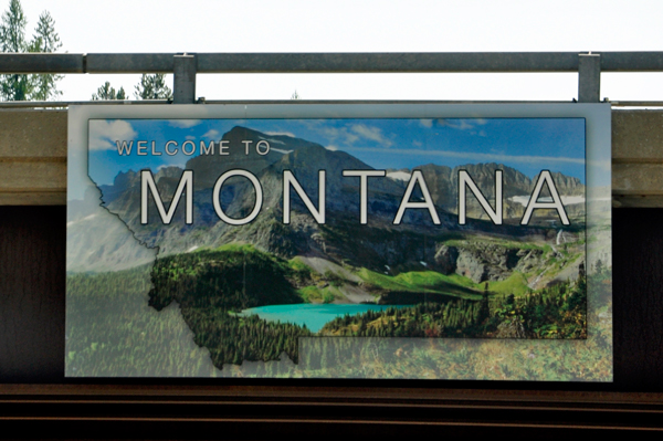 Welcome to Montana sign