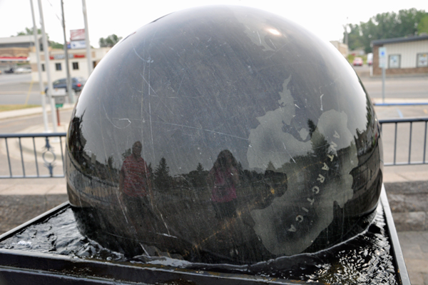 floating, spinning, marble globe