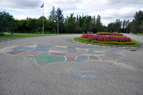 USA map in the street
