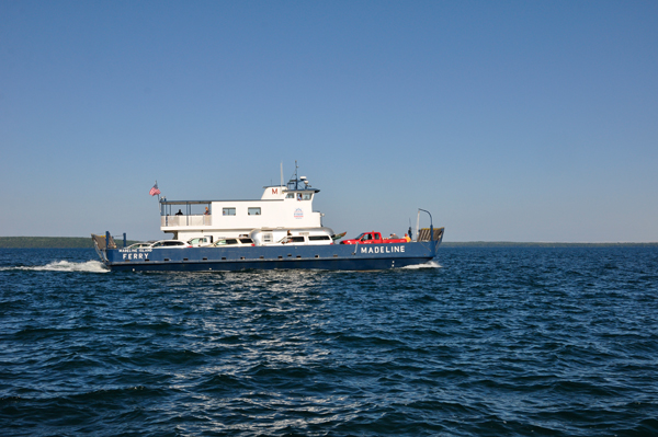 A ferry passing by the dock