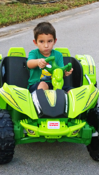 Anthony drives his new dune buggy