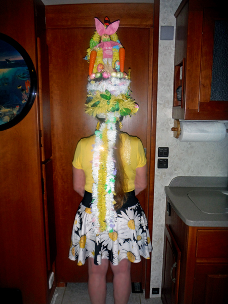 Karen Duquette in her Easter bonnet 2016