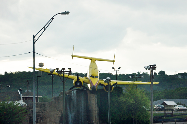 airplane at a miniature golf course