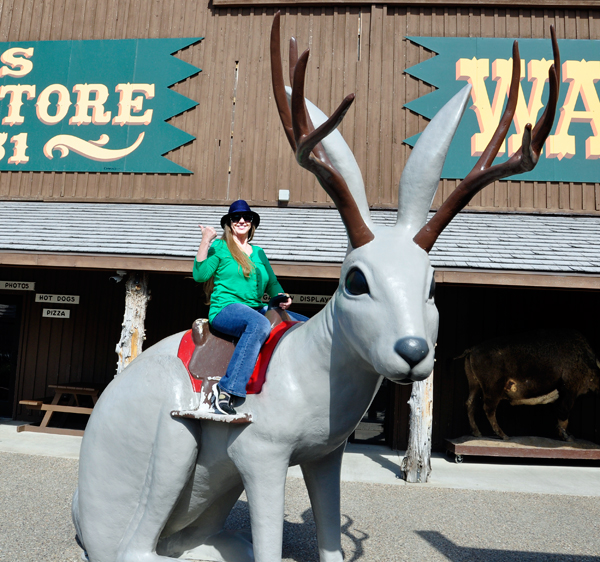 Karen Duquette on the Wall Drug Jackalope