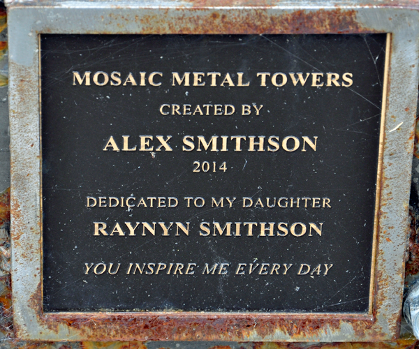 Mosaic Metal Towers sign