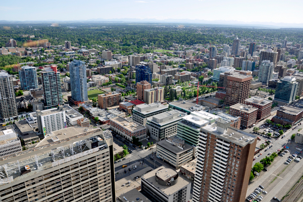 View from the top of the Calgary Tower.
