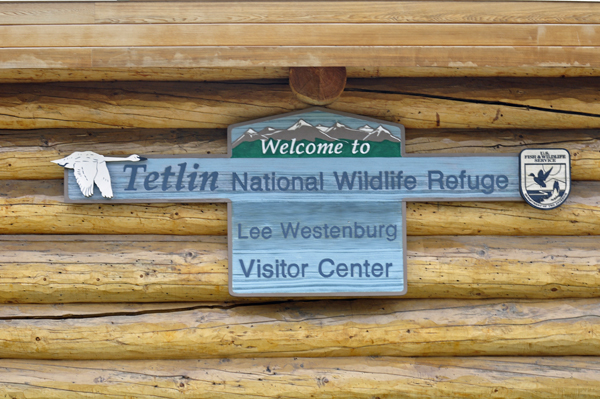 Tetlin National Wildlife Refuge sign on building