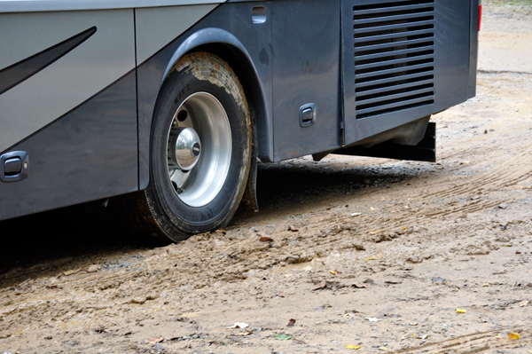Muddy tires