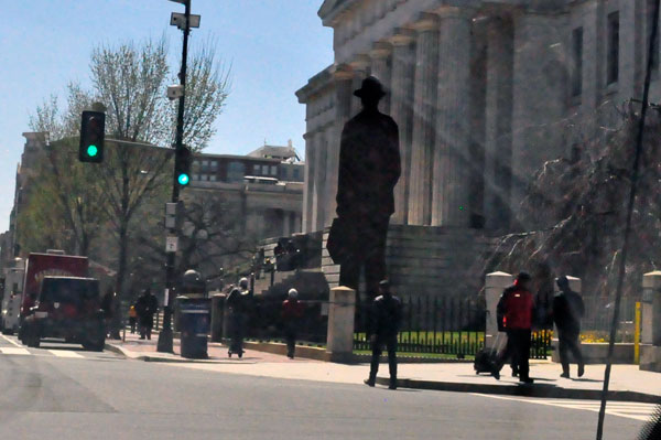 back of a statue