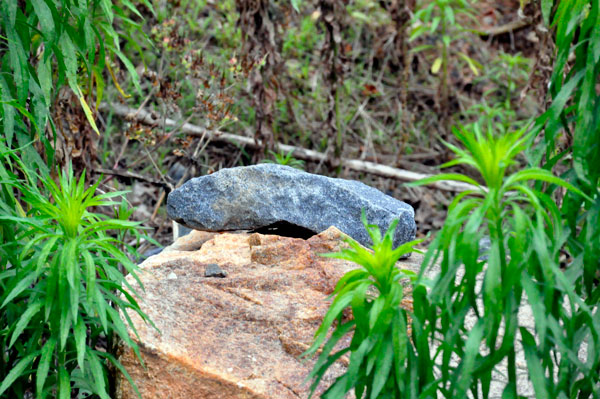rocks by the railroad trestle