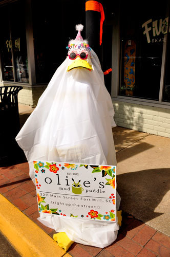 Olive's Mud Puddle scarecrow