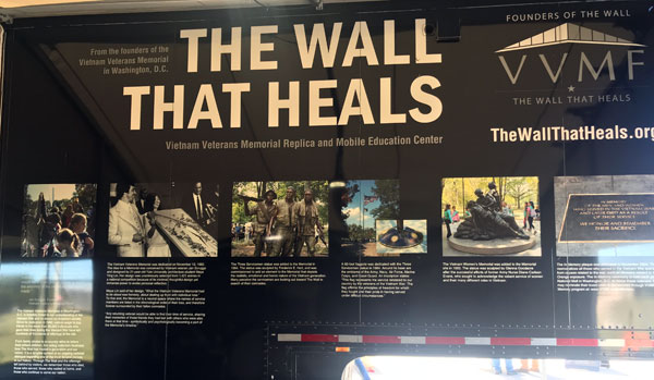 information on the side of The Wall That Heals 5th wheel