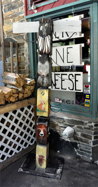 wine and chesse totem pole